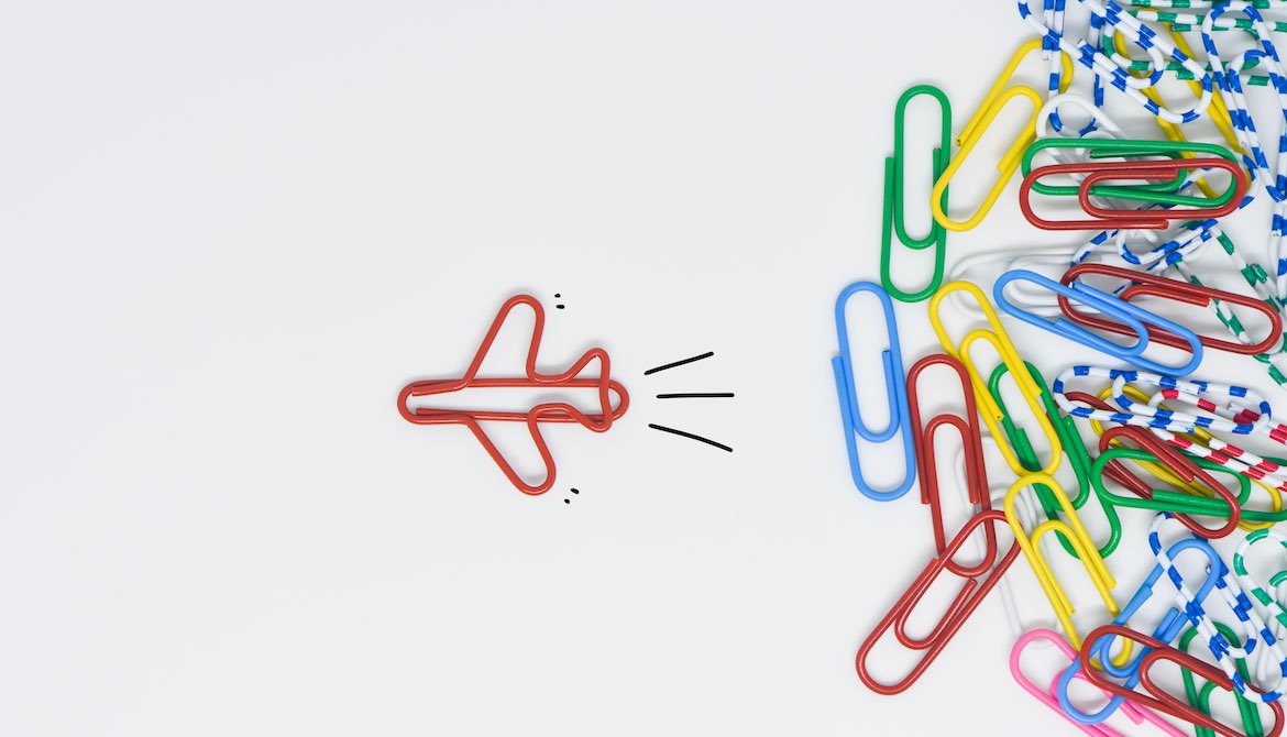 colorful paper clips airplane clip