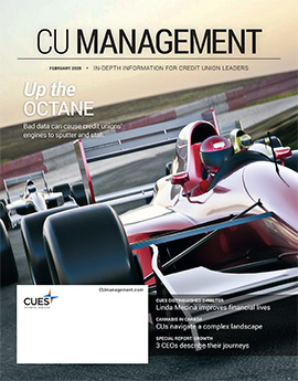 February 2020 cover of CU Management magazine