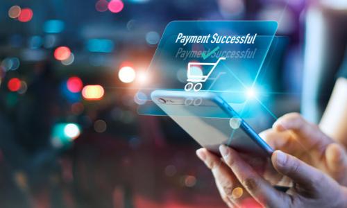 woman using a smartphone to make a payment