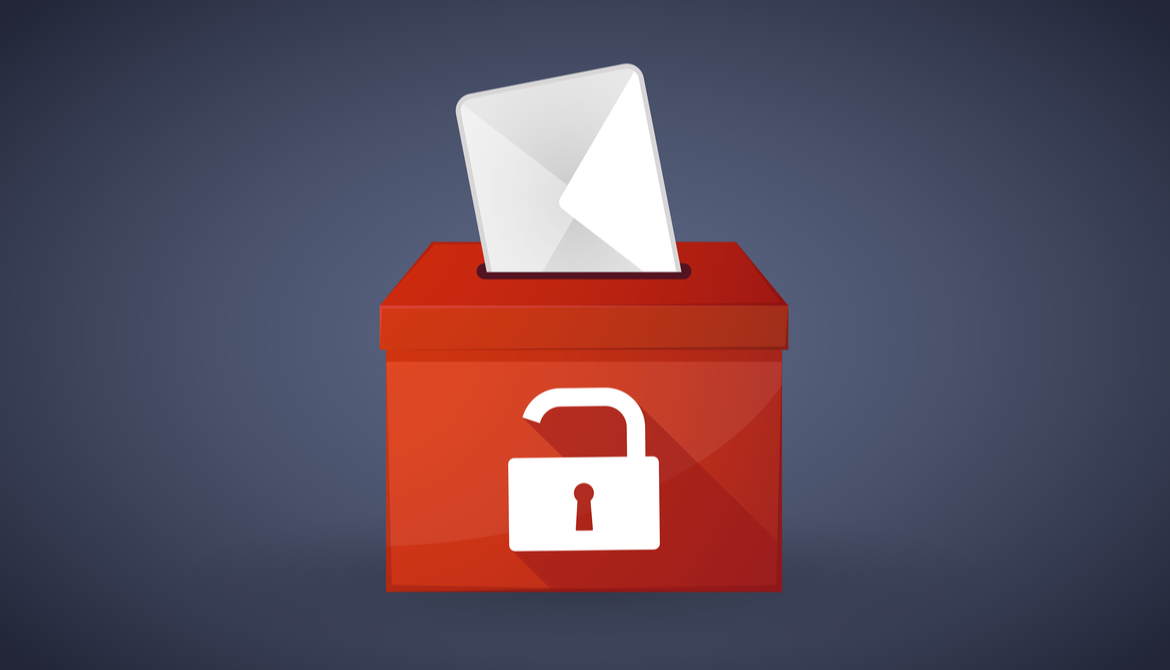 illustration of ballot box with lock on it