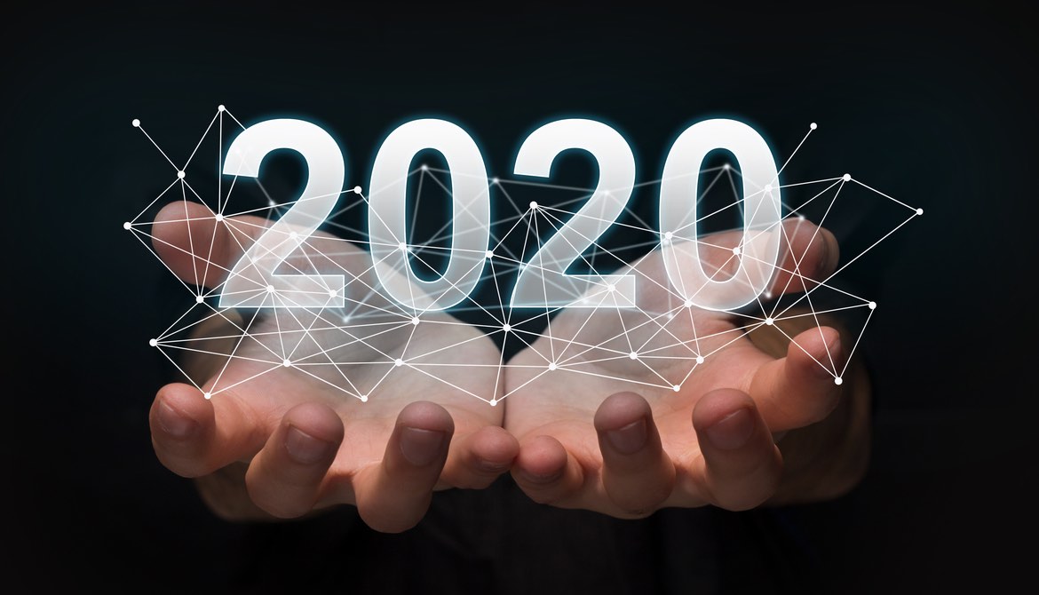 2020 being held in hands with digital looking overlay