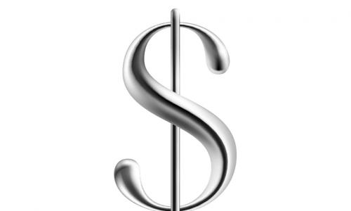 metal US dollar sign